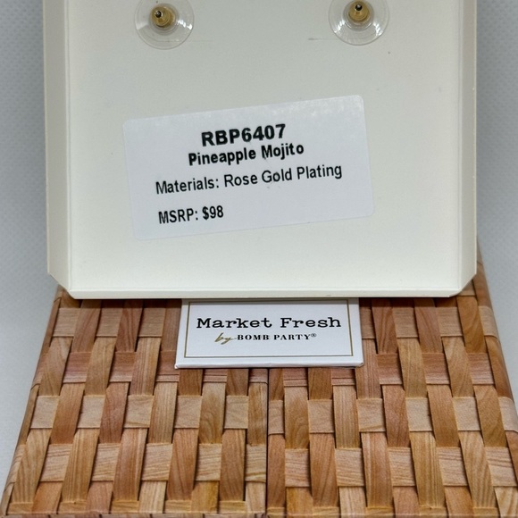 Sparkling Bomb Party Market Fresh “Pineapple Mojito” Earrings RBP6407 - Picture 2 of 2